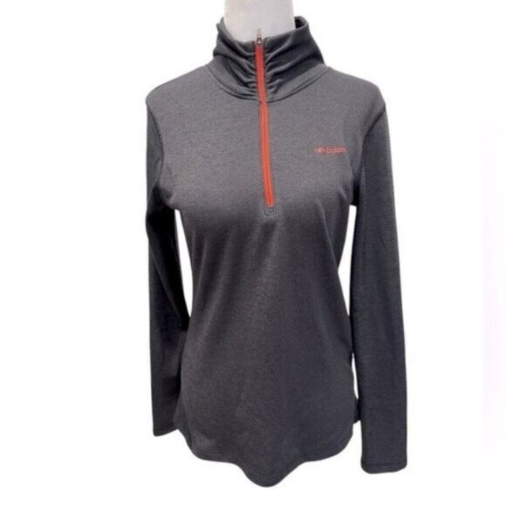 New Balance Grey 1/4 Zip Pull Over Workout Shirt Medium
